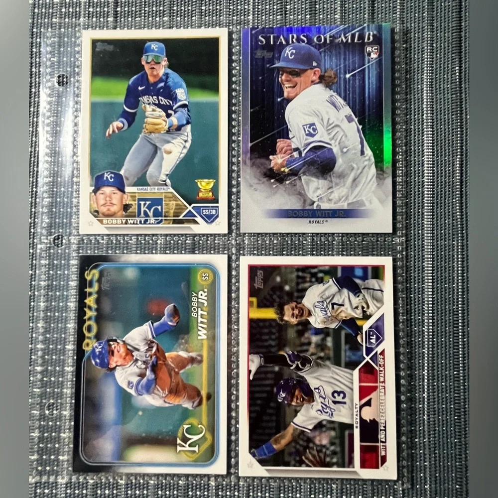 ⚾️ New Bobby Witt Jr., KC Topps MLB Baseball Cards, Collection of 4, (Lot 2)